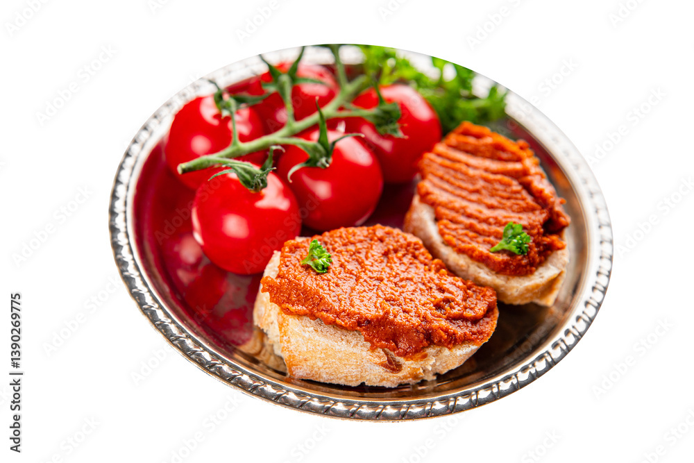Pepper pate dip red pepper roasted vegetable hummus appetizer vegetable dish fresh gourmet food background on table rustic food top view copy space Pepper pate dip red pepper roasted vegetable hummus appetizer vegetable dish fresh gourmet food background on table rustic food top view copy space