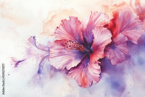 Pink Flower White Background