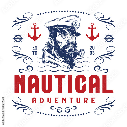 Nautical captain design with anchors