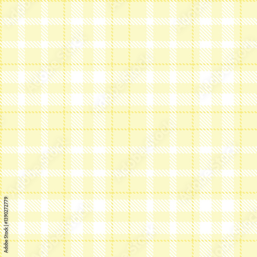 Sandy ivory and Deep white Seamless Tartan Fabric Design