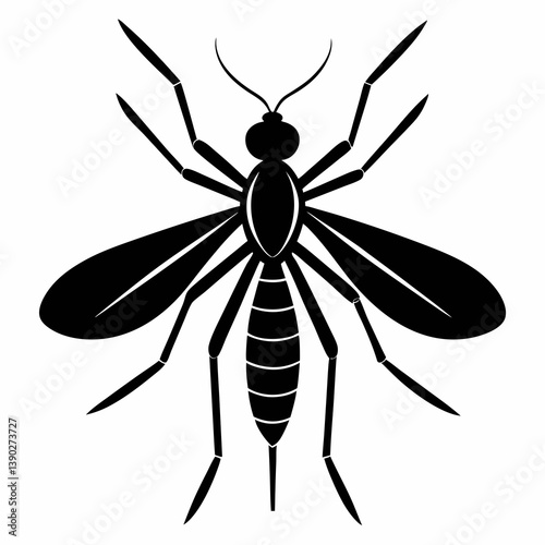 Mosquito vector silhouette black design white background
