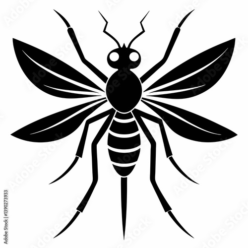 Mosquito vector silhouette black design white background