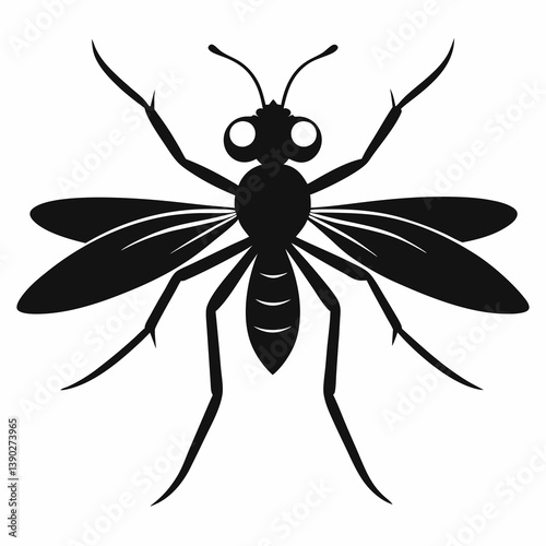 Mosquito vector silhouette black design white background