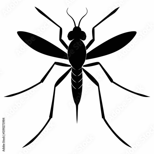 Mosquito vector silhouette black design white background