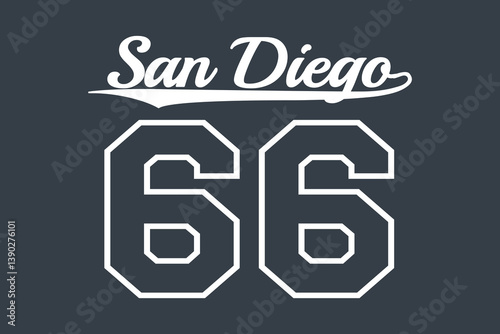San Diego 66 Latter design for screen print 