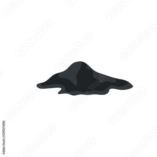 Pile of asphalt vector illustration. Construction materials. Black asphalt vector texture. Dark concrete gravel.