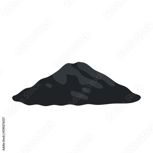 Pile of asphalt vector illustration. Construction materials. Black asphalt vector texture. Dark concrete gravel.