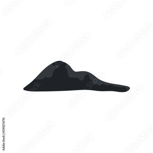 Pile of asphalt vector illustration. Construction materials. Black asphalt vector texture. Dark concrete gravel.