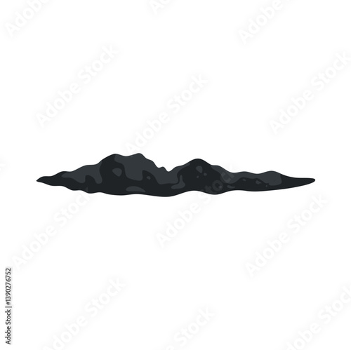 Pile of asphalt vector illustration. Construction materials. Black asphalt vector texture. Dark concrete gravel.