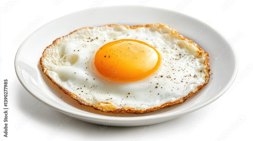 Crispy Fried Egg with Bright Yellow Yolk Crispy Fried Egg with Bright Yellow Yolk