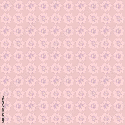 Vector seamless pattern with pink flowers