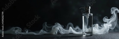 Product showcase displaying classic charm on black background with abstract white smoke texture on vintage backdrop,  artistic,  creative