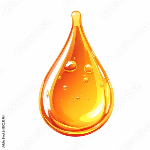 Abstract Orange Oil Liquid Droplet: Natural Essence Glossy Texture for Culinary and Healthcare Aesthetics