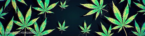 Psychedelic cannabis leaves in a glitchy kaleidoscopic pattern,  psychedelic,  pattern