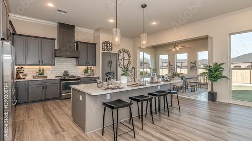 Sophisticated Kitchen Design with Open Concept Living and Contemporary Elegance