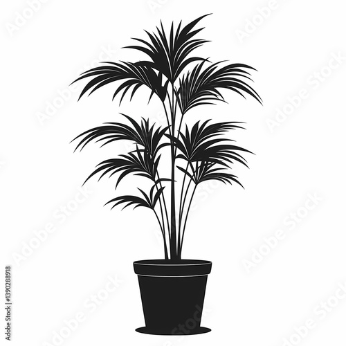 Black Silhouette Palm Leaves: Botanical Illustration for Modern Home Decor and Indoor Plant Styling