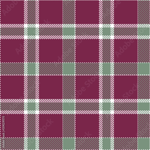 Contemporary Dark white & Warm merlot Seamless Tartan Fabric Design