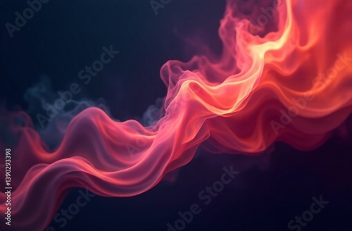 Abstract composition of colorful smoke swirling in dark space creating a mystical atmosphere of movement and energy