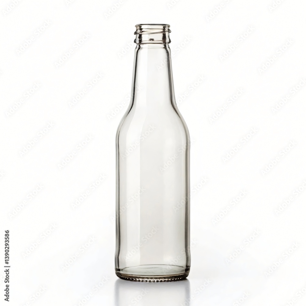 Empty Clear Glass Bottle Mockup Beverage Container Packaging Design Product Presentation Empty Clear Glass Bottle Mockup Beverage Container Packaging Design Product Presentation