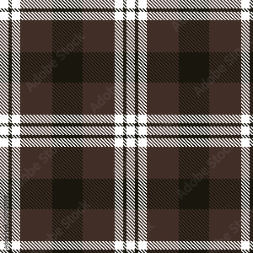 Mellow white Tartan patterns fabric texture. Contemporary Soft almost black Seamless Tartan