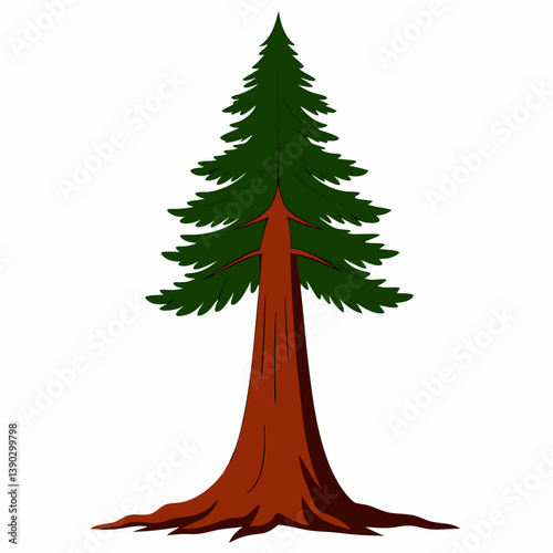 Giant sequoia tree sketch