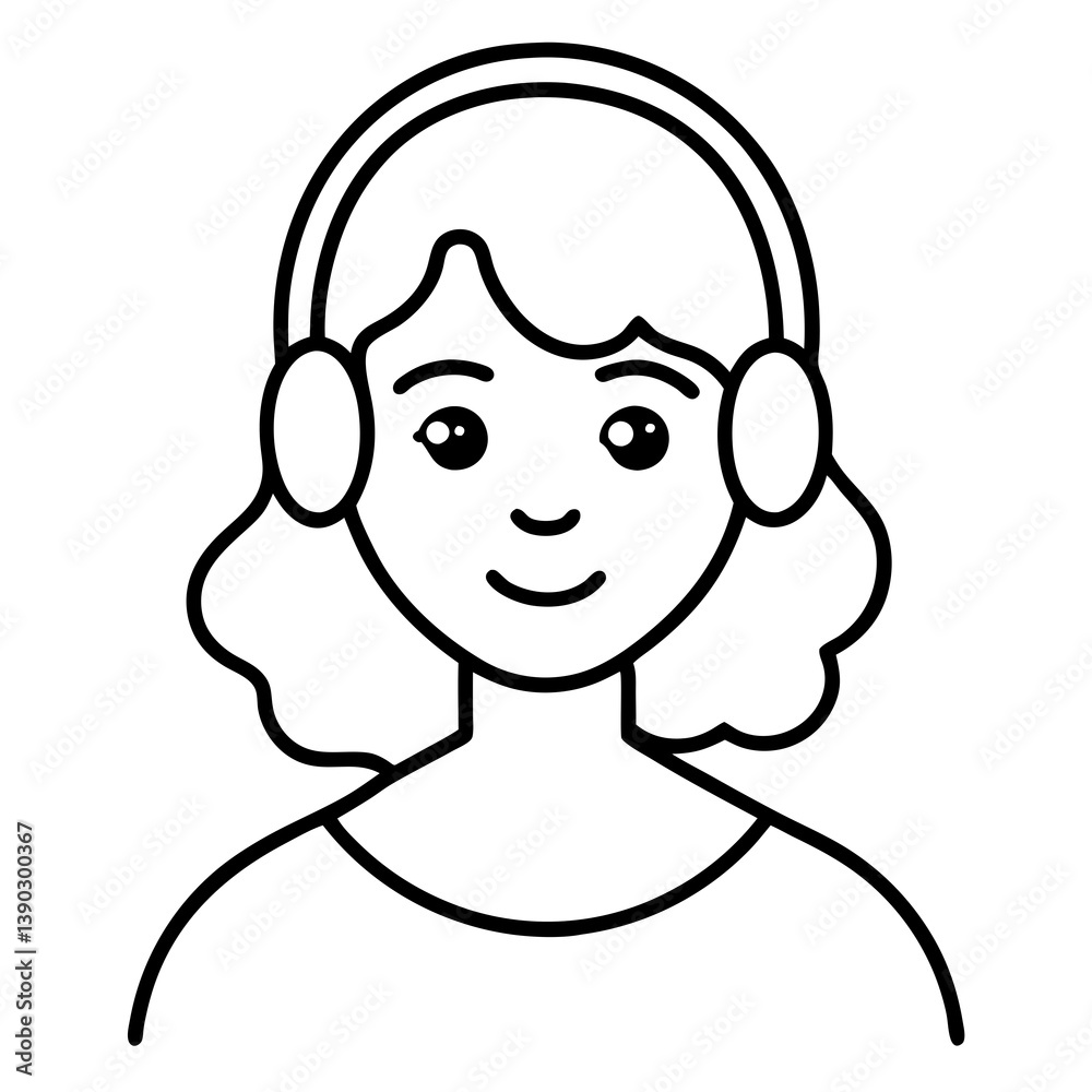 Girl with head phone Girl with head phone