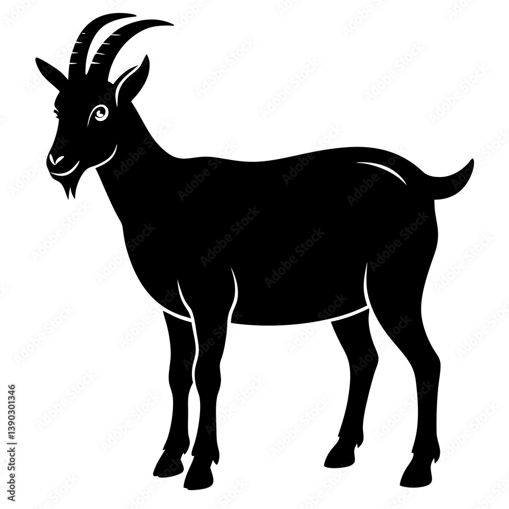 Obraz premium Goat silhouette vector illustration
