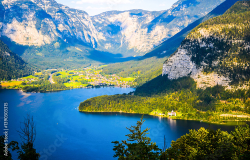 mountain lake in the morning