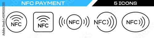 nfc payment icon. nfc system logo