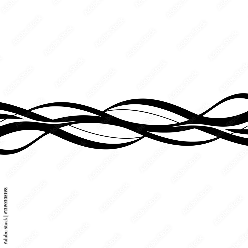 Abstract Black and White Wavy Line Graphic on White Background Abstract Black and White Wavy Line Graphic on White Background