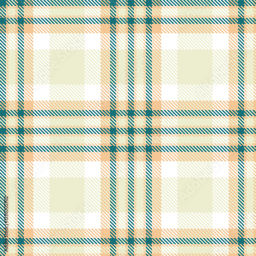 Contemporary Cool very light brown & Sandy deep aqua Seamless Tartan Fabric Design
