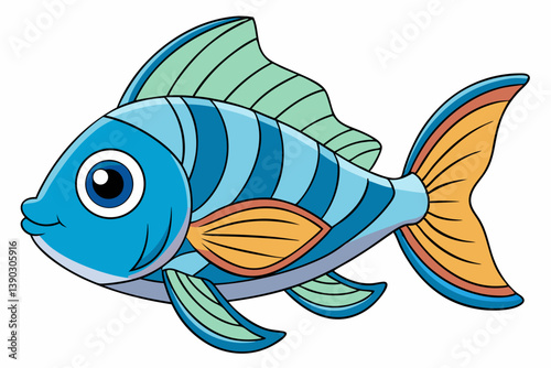 vector illustration of a cartoon fish