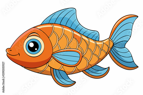 vector illustration of a cartoon fish