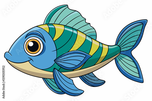 vector illustration of a cartoon fish