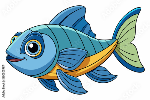 vector illustration of a cartoon fish