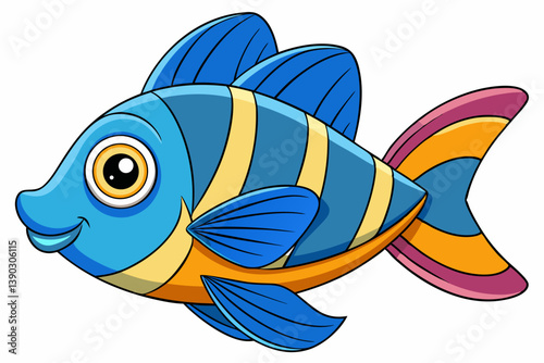 vector illustration of a cartoon fish