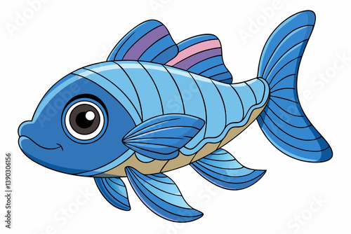 vector illustration of a cartoon fish