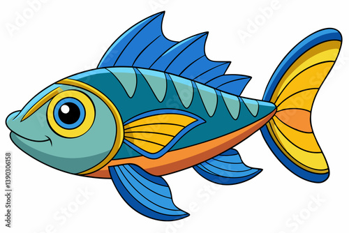 vector illustration of a cartoon fish