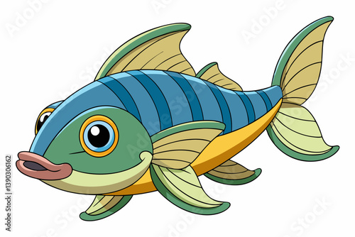 vector illustration of a cartoon fish