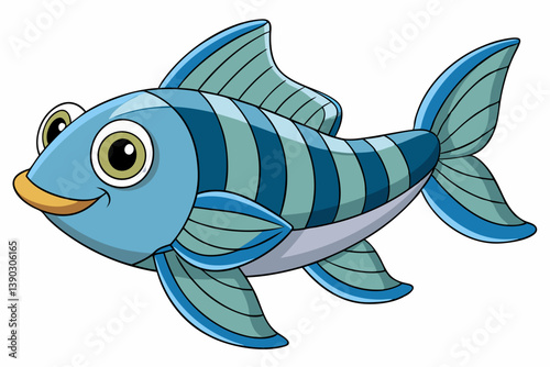 vector illustration of a cartoon fish