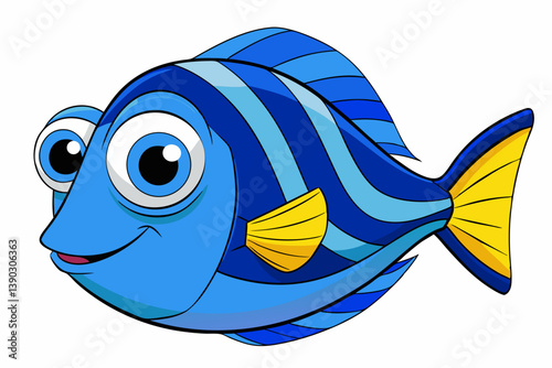 vector illustration of a cartoon fish
