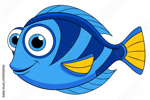 vector illustration of a cartoon fish