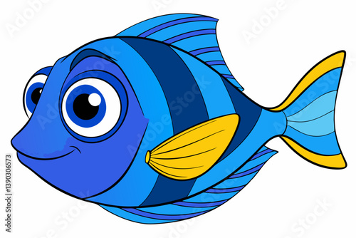 vector illustration of a cartoon fish