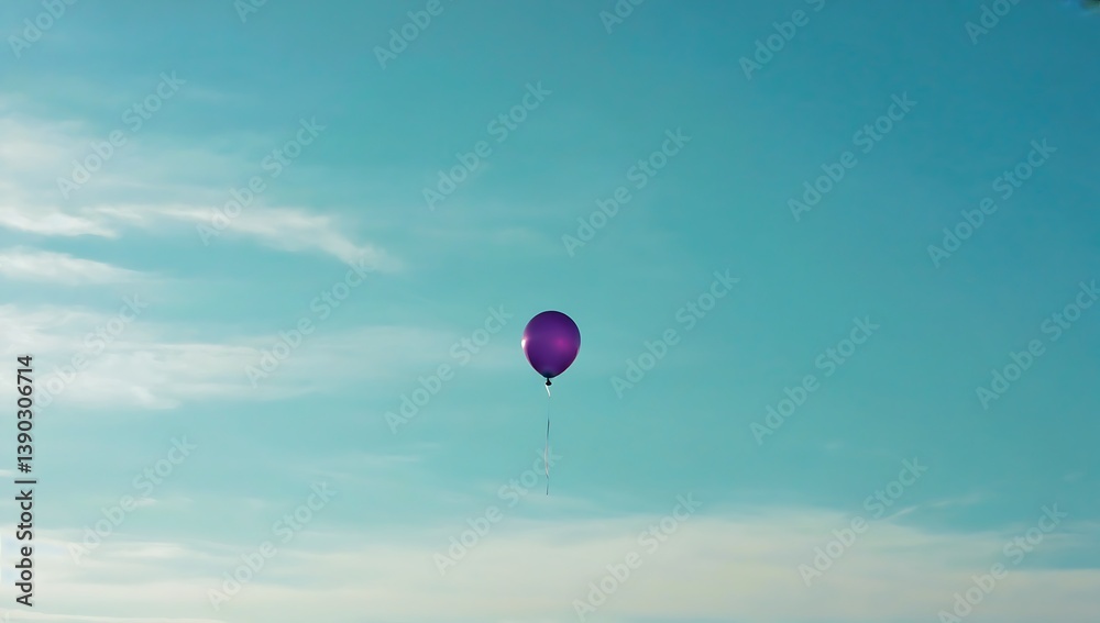 Fototapeta premium Purple balloon in the sky