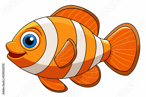 vector illustration of a cartoon fish