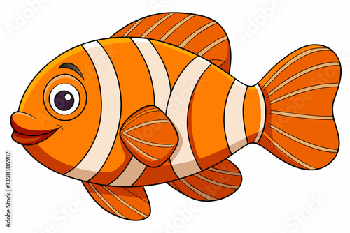 vector illustration of a cartoon fish