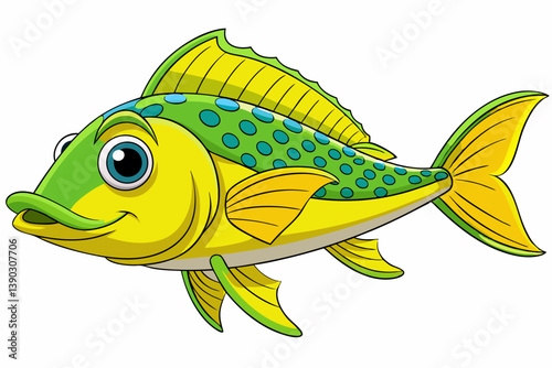 vector illustration of a cartoon fish