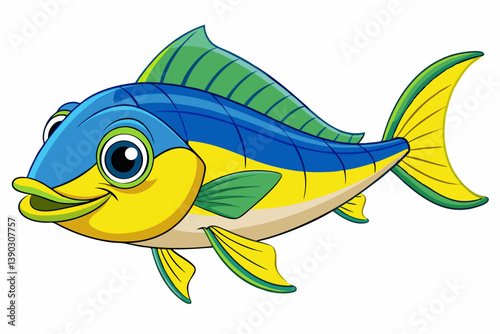 vector illustration of a cartoon fish
