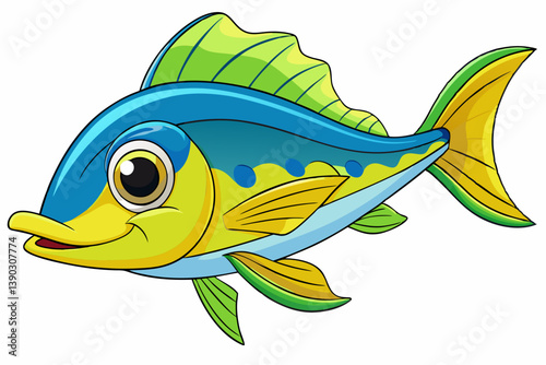 vector illustration of a cartoon fish