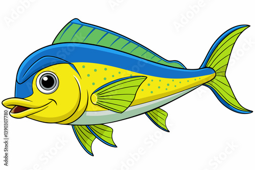 vector illustration of a cartoon fish